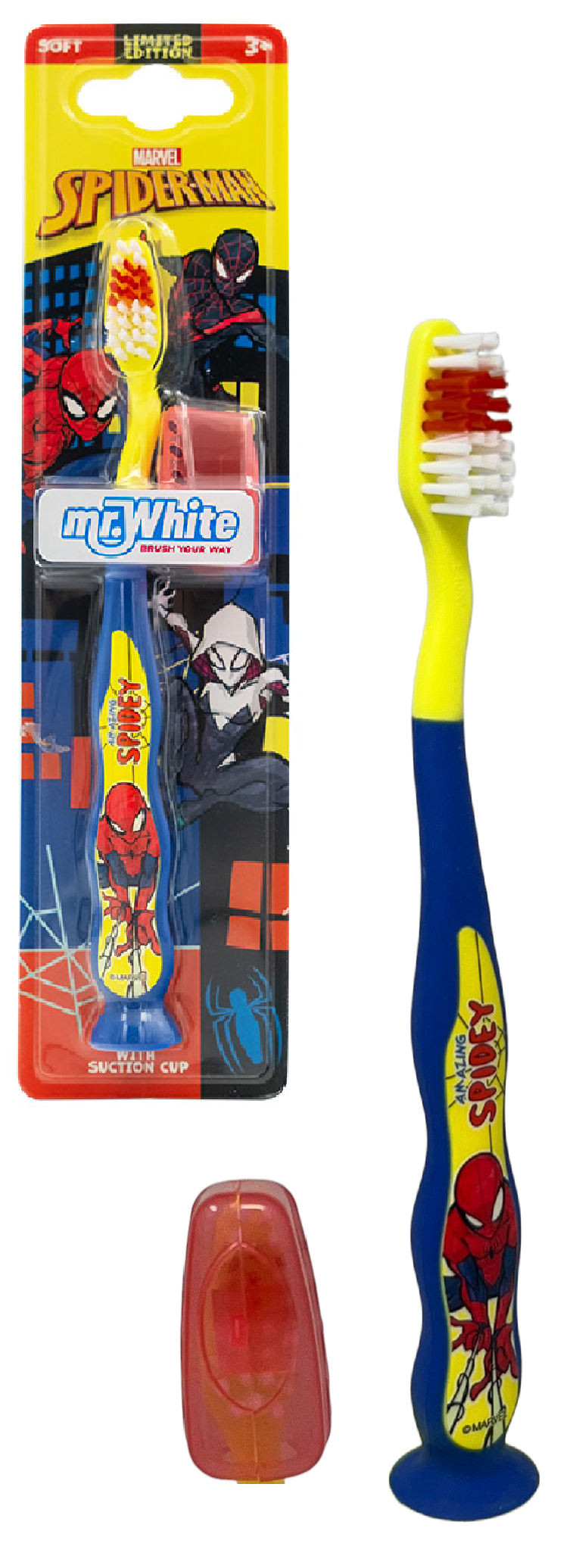 Spazzolino Spiderman MARVEL Spazzolino Manuale Ergonomico con Setole Morbide