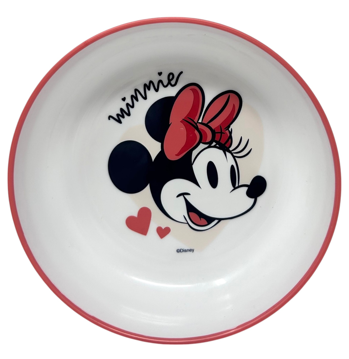 Set Pappa Minnie DISNEY 3 Pezzi Stoviglie in Plastica con Silicone Antiscivolo Adatta Al Microonde