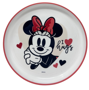 Set Pappa Minnie DISNEY 3 Pezzi Stoviglie in Plastica con Silicone Antiscivolo Adatta Al Microonde