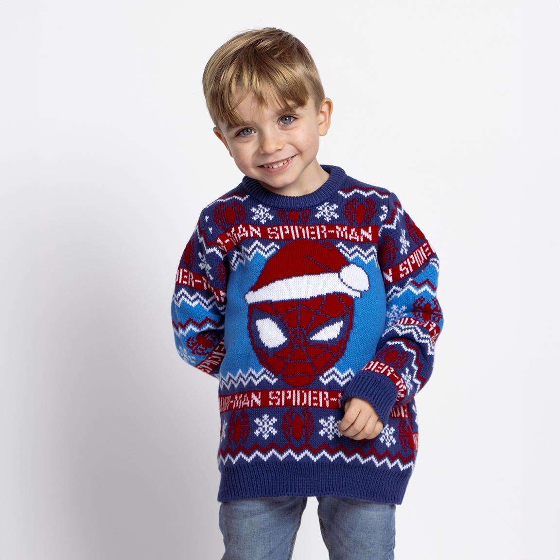 Maglione Natalizio Spiderman MARVEL Maglia di Natale per Bambini 100% Poliestere - 2286