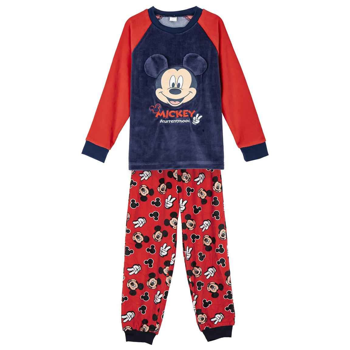 Pigiama Invernale Topolino DISNEY Felpato a Manica Lunga in Pile Corallo con Applicazioni 3d - 2289