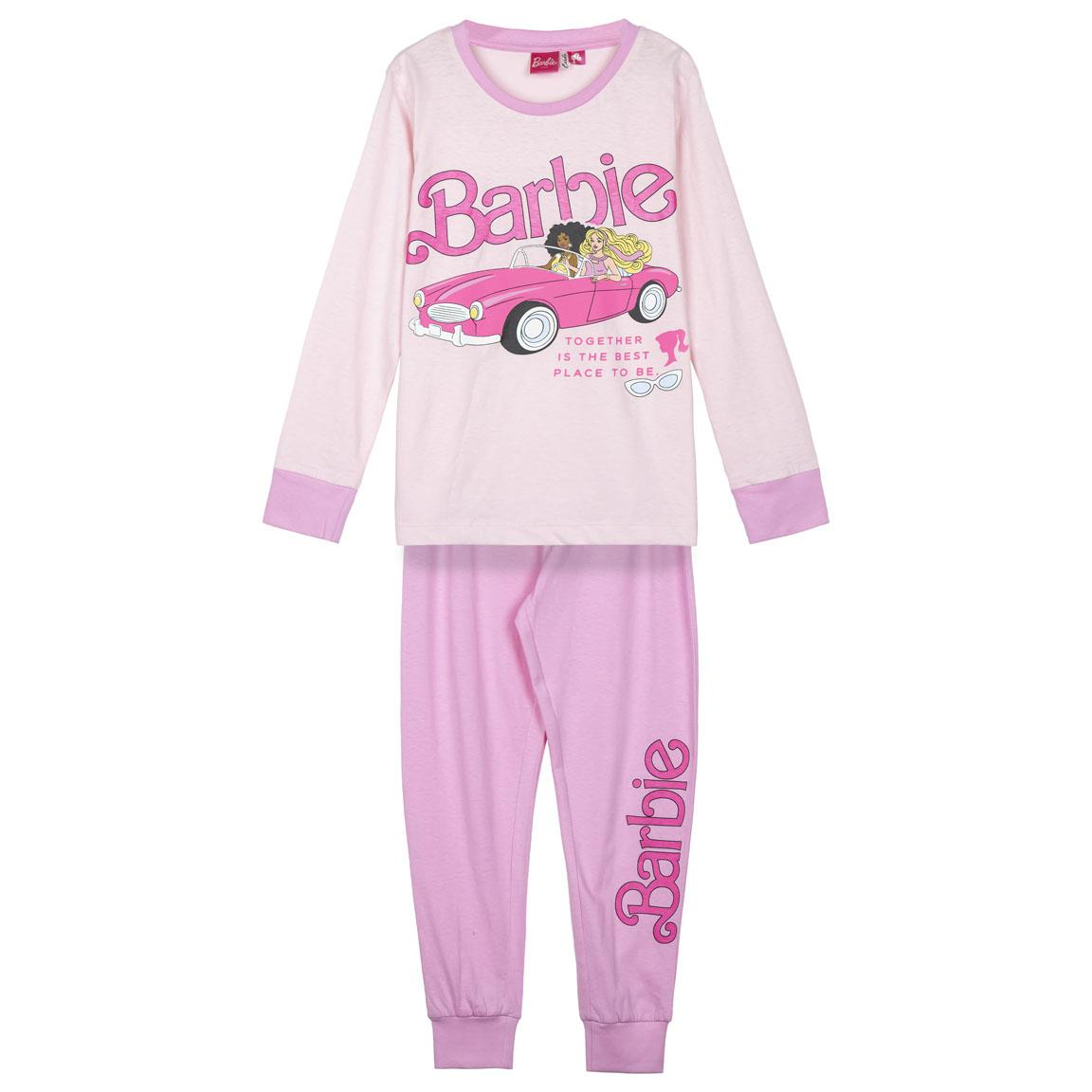 Pigiama a Manica Lunga Barbie in Cotone Jersey per Bambine e Ragazze - 2303