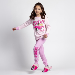 Pigiama a Manica Lunga Barbie in Cotone Jersey per Bambine e Ragazze - 2303