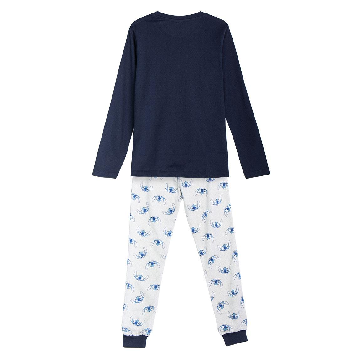 Pigiama a Manica Lunga Stitch DISNEY in Cotone Jersey per Bambini e Ragazzi - 2470