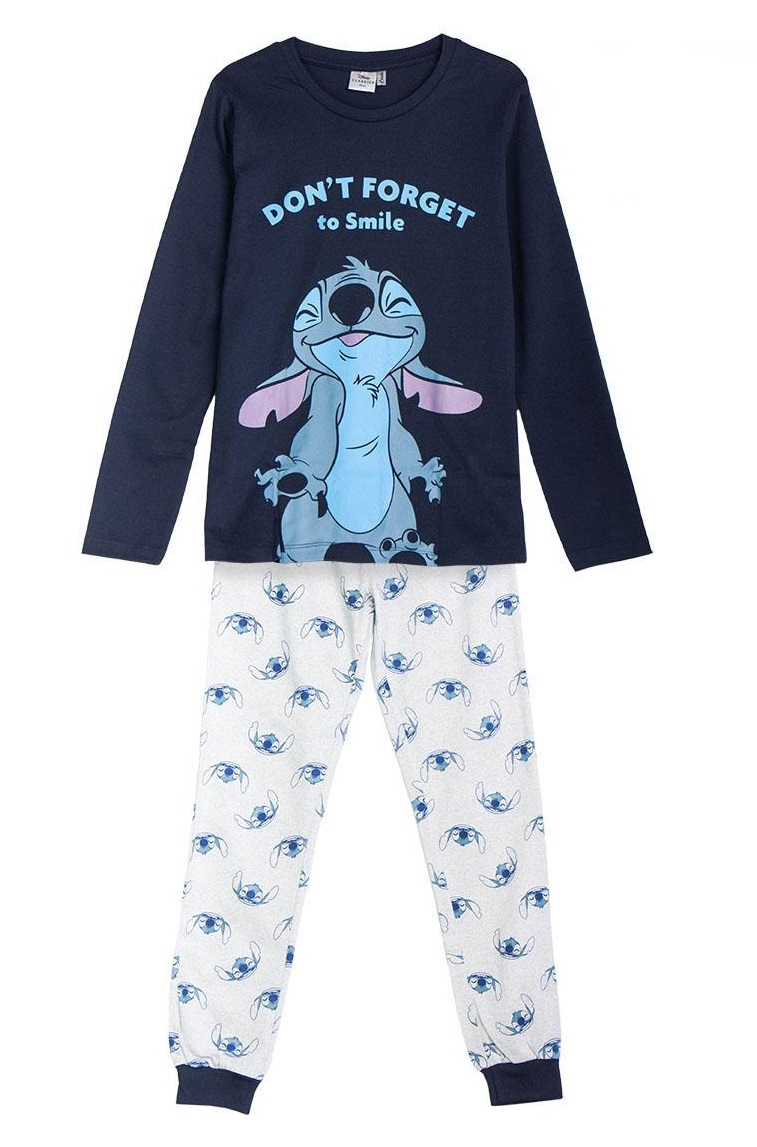 Pigiama a Manica Lunga Stitch DISNEY in Cotone Jersey per Bambini e Ragazzi - 2470