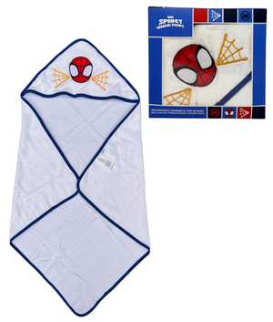 Accappatoio Triangolo Spidey MARVEL Neonato Bambino Asciugamano in Cotone - Spm1631blu