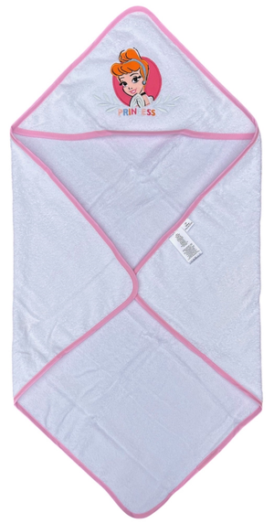 Accappatoio Triangolo Cenerentola Principesse DISNEY Neonata Bambina Asciugamano in Cotone - Pri1633rosa