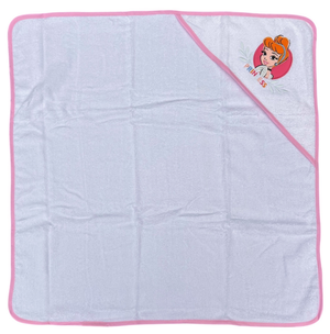 Accappatoio Triangolo Cenerentola Principesse DISNEY Neonata Bambina Asciugamano in Cotone - Pri1633rosa