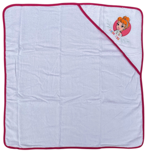 Accappatoio Triangolo Cenerentola Principesse DISNEY Neonata Bambina Asciugamano in Cotone - Pri1633rosascuro