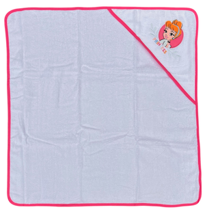 Accappatoio Triangolo Cenerentola Principesse DISNEY Neonata Bambina Asciugamano in Cotone - Pri1633fucsia