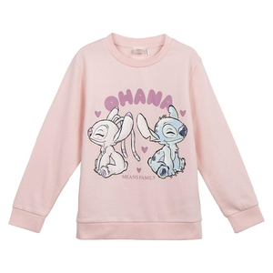 Felpa a Girocollo Stitch e Angel Maglia DISNEY in Misto Cotone Garzato- 2458