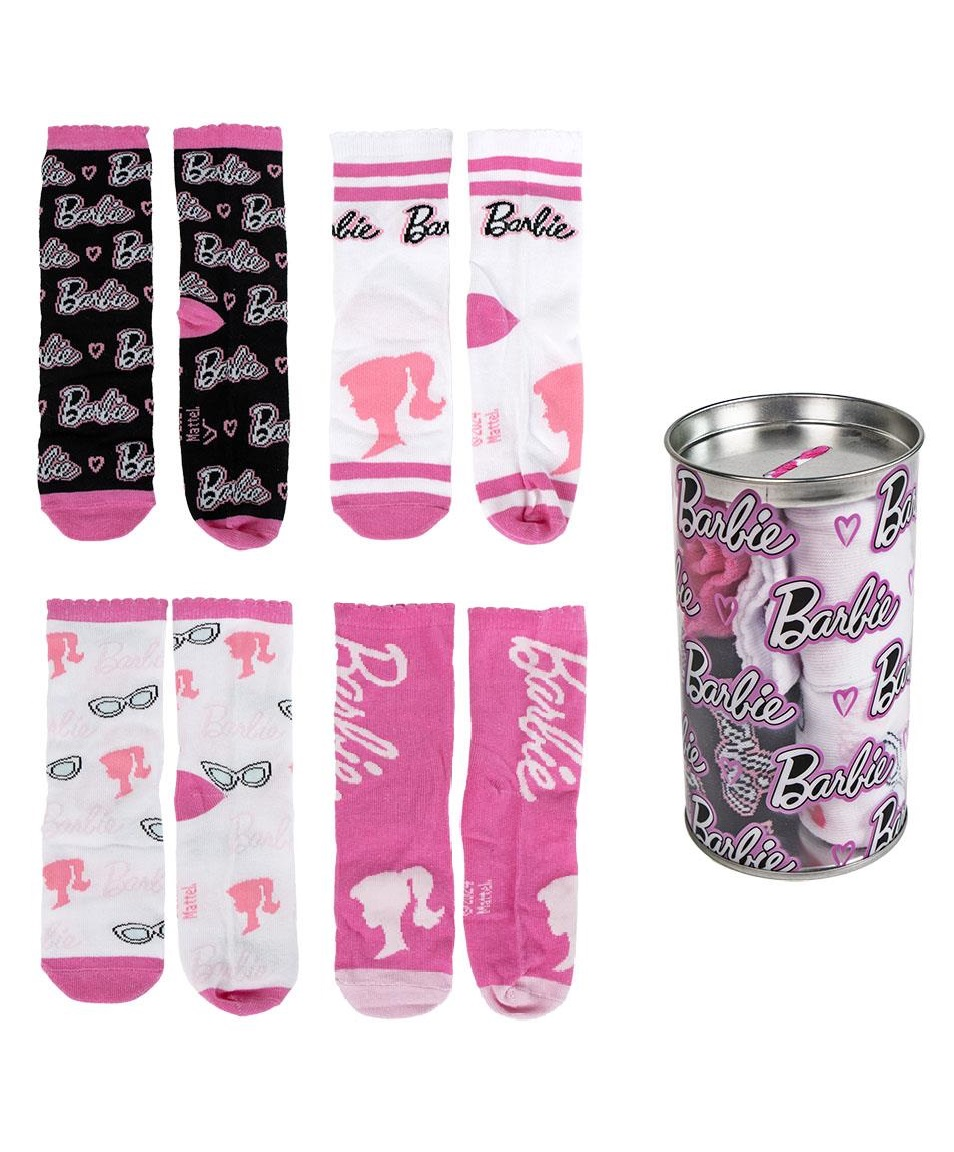 Calzini Barbie in Misto Cotone 4 Paia con Salvadanaio - 2309