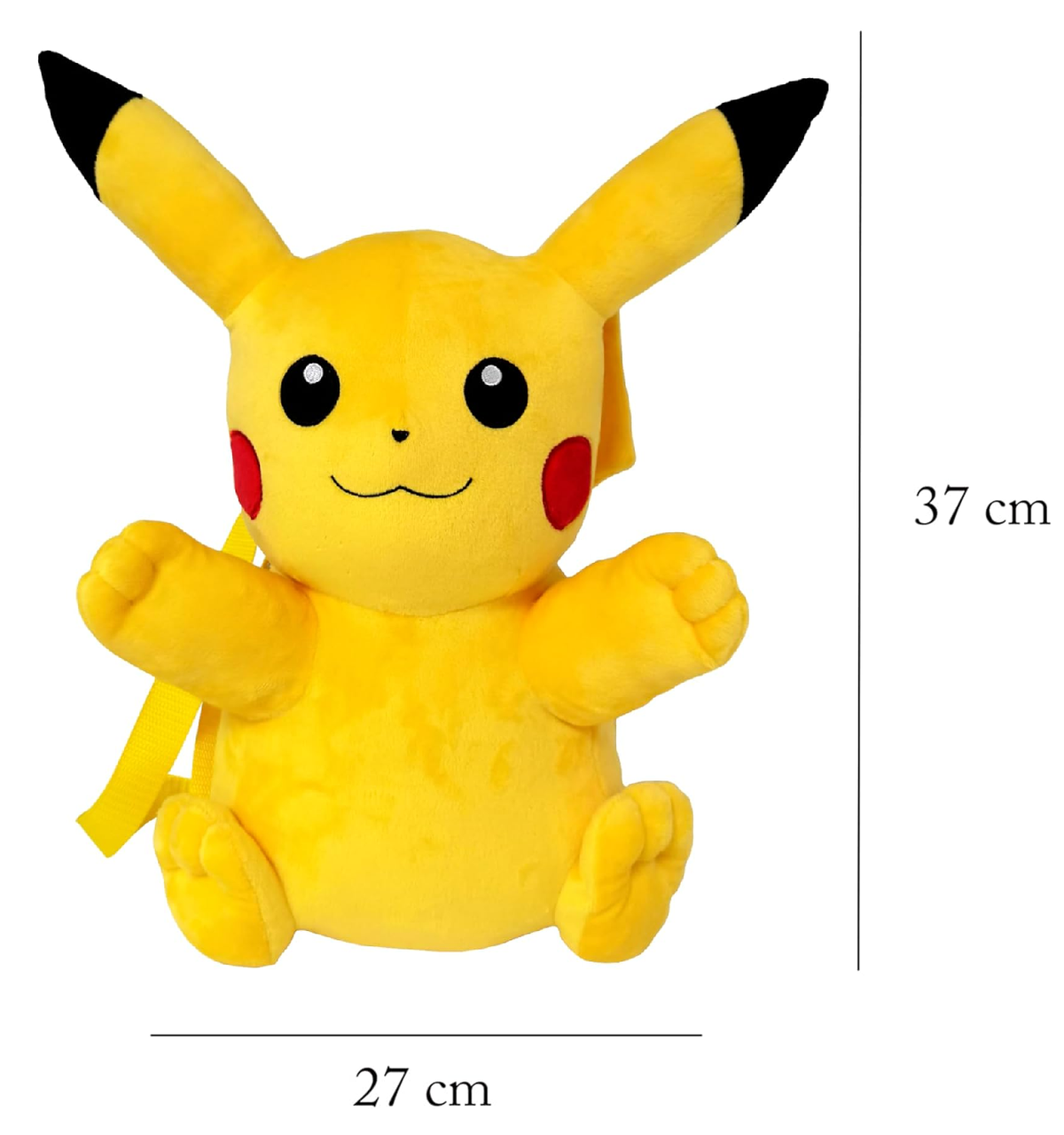 Borsa Passeggio in Peluche Pikachu Zainetto con Spallacci Removibili 35 CM - Mc-111f-Pk