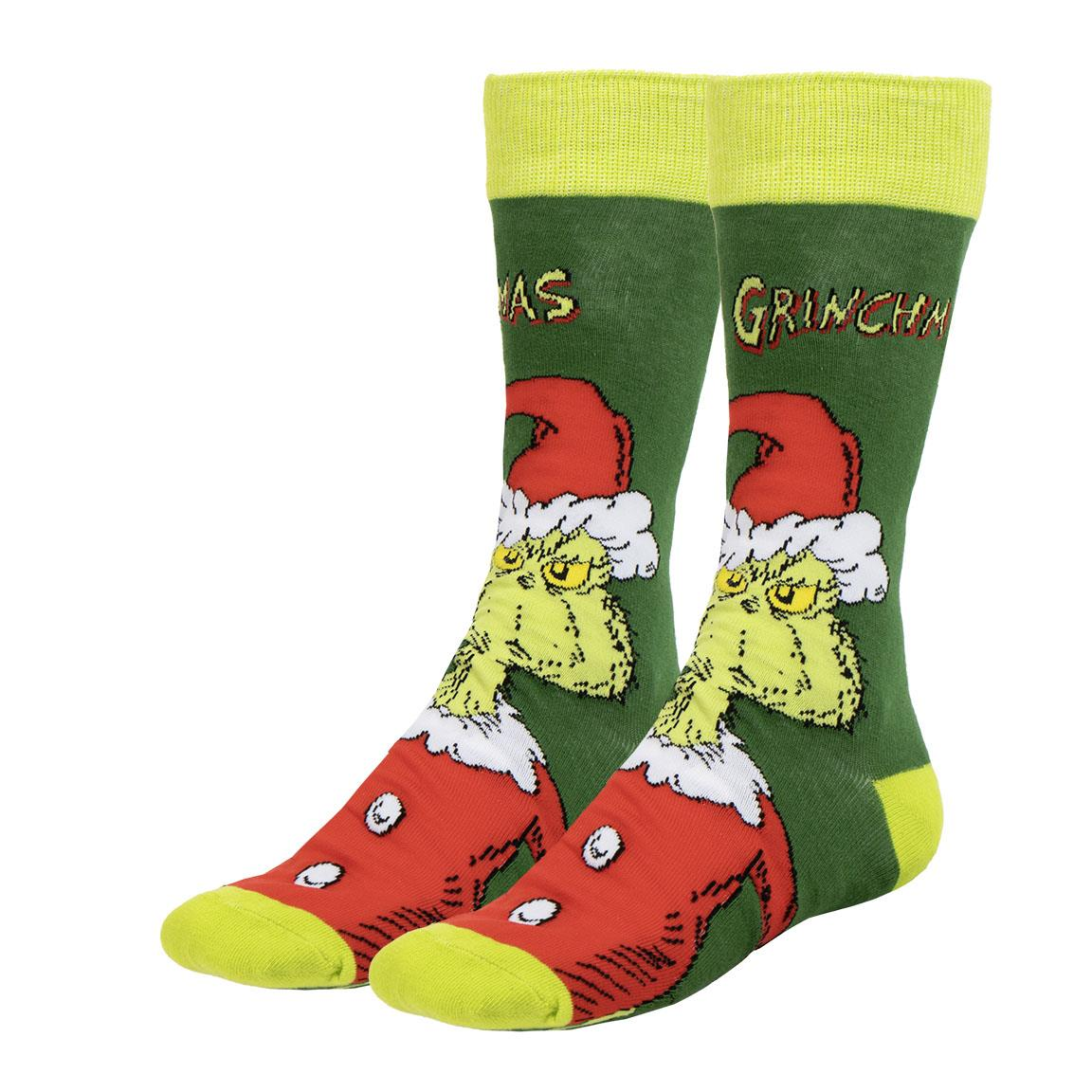Calzini per Adulti Grinch 3 Paia in Misto Cotone in Confezione Regalo T.u. 38/45 - 2489