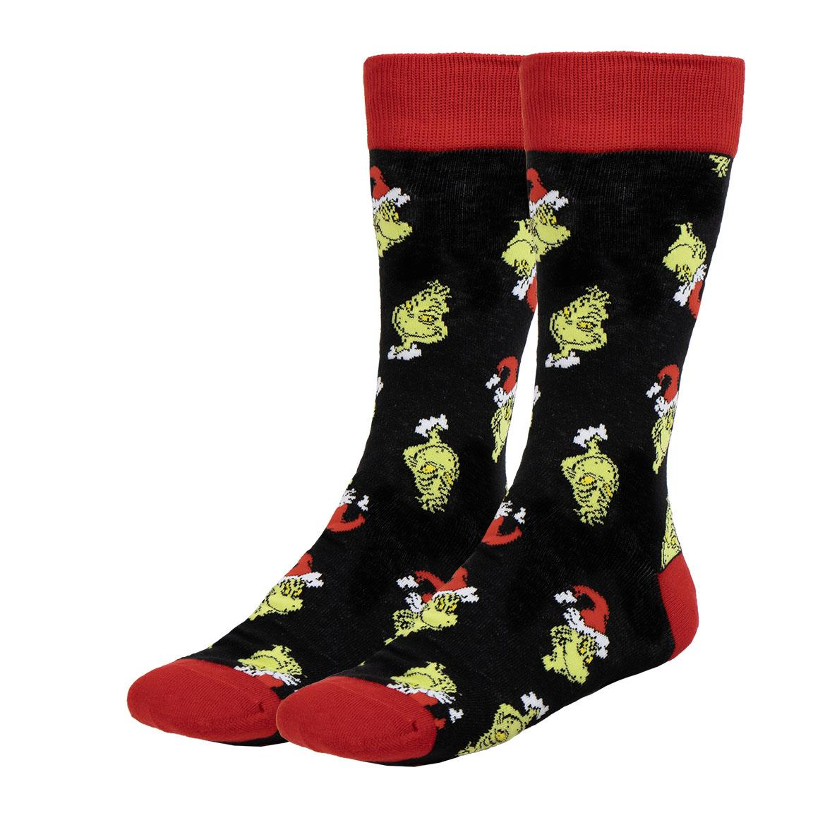 Calzini per Adulti Grinch 3 Paia in Misto Cotone in Confezione Regalo T.u. 38/45 - 2489