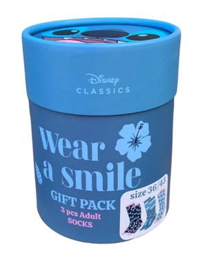 Calzini per Adulti Stitch DISNEY 3 Paia in Misto Cotone in Confezione Regalo T.u. 36/43 - 2449