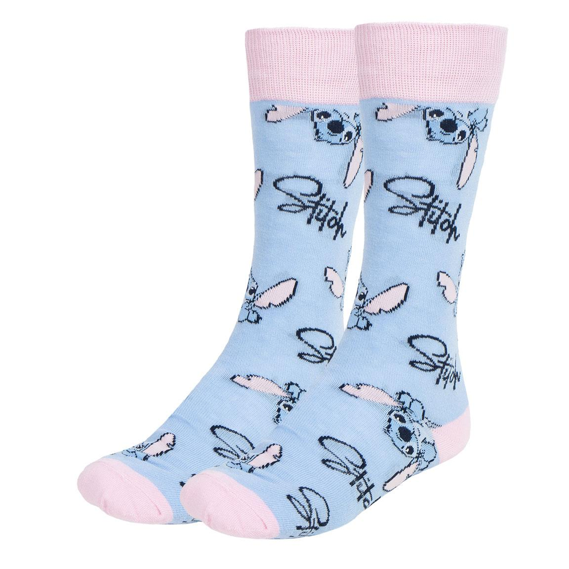 Calzini per Adulti Stitch DISNEY 3 Paia in Misto Cotone in Confezione Regalo T.u. 36/43 - 2449