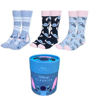 Calzini per Adulti Stitch DISNEY 3 Paia in Misto Cotone in Confezione Regalo T.u. 36/43 - 2449