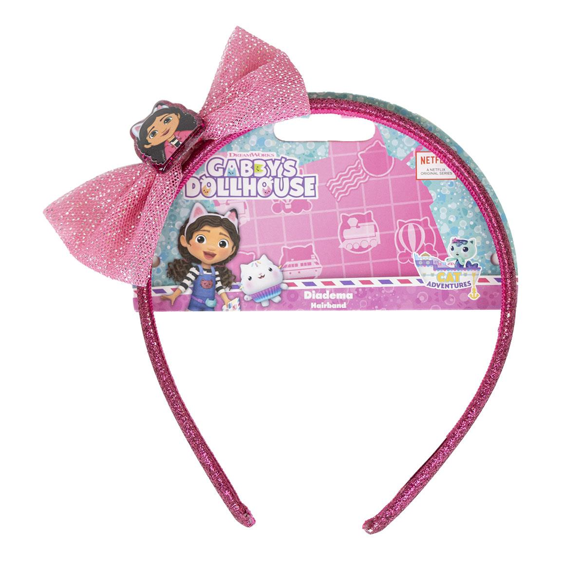 Cerchietto Glitterato Gabby's Dollhouse con Fiocco Accessori Capelli - 2562