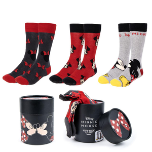 Calzini per Adulti Minnie e Topolino DISNEY 3 Paia in Misto Cotone in Confezione Regalo T.u. 36/43 - 2550