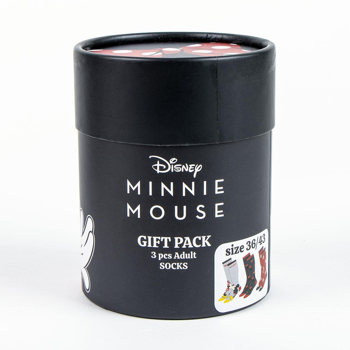 Calzini per Adulti Minnie e Topolino DISNEY 3 Paia in Misto Cotone in Confezione Regalo T.u. 36/43 - 2550