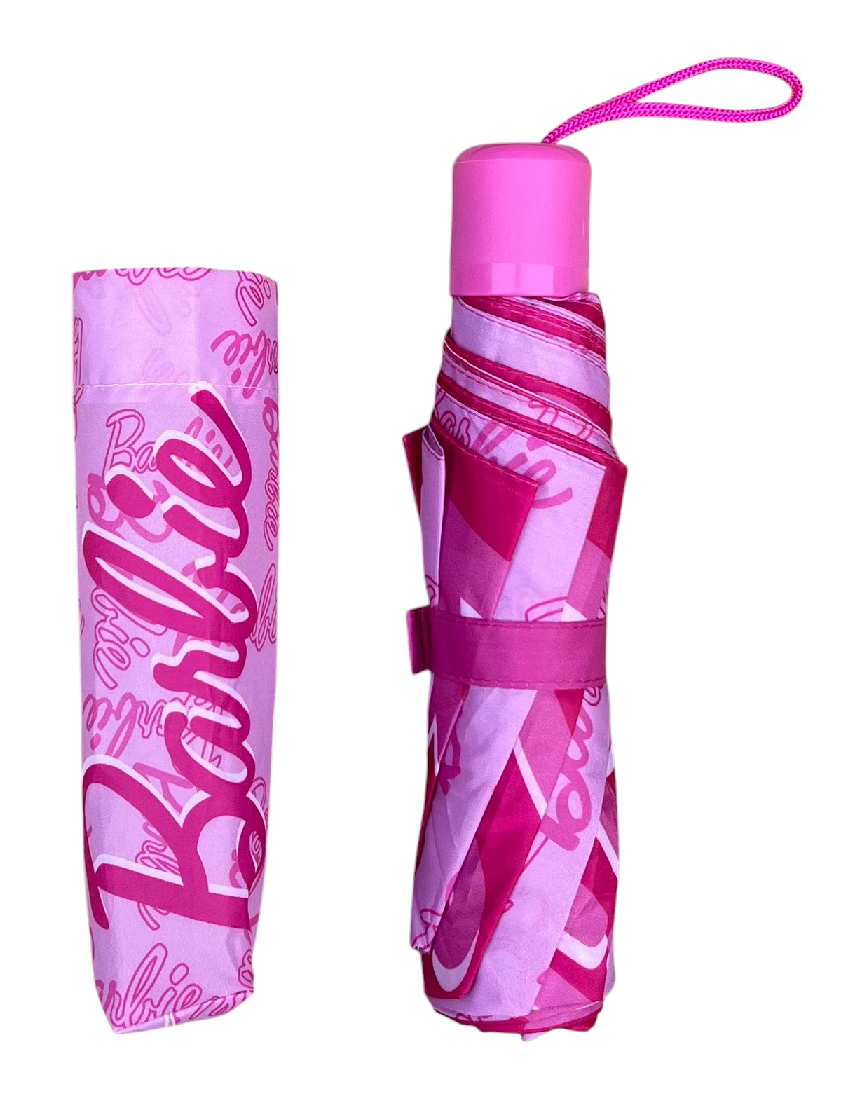 Ombrello Pieghevole Barbie Apertura Manuale Struttura 8 Raggi Antivento - Bar24-2963