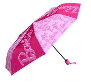 Ombrello Pieghevole Barbie Apertura Manuale Struttura 8 Raggi Antivento - Bar24-2963