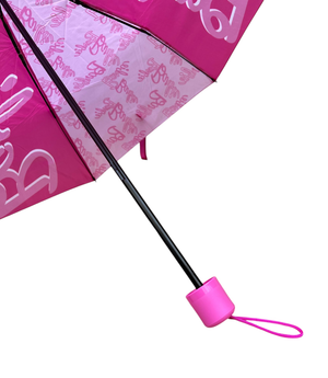 Ombrello Pieghevole Barbie Apertura Manuale Struttura 8 Raggi Antivento - Bar24-2963