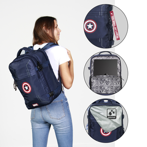 Zaino da Viaggio Capitan America MARVEL 40 CM Bagaglio a Mano da Cabina Adattabile a Trolley - 07951
