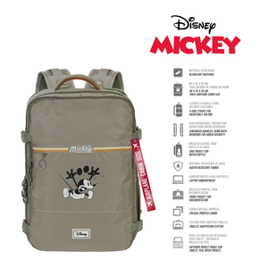 Zaino da Viaggio Mickey Mouse DISNEY 40 CM Bagaglio a Mano da Cabina Adattabile a Trolley - 07960