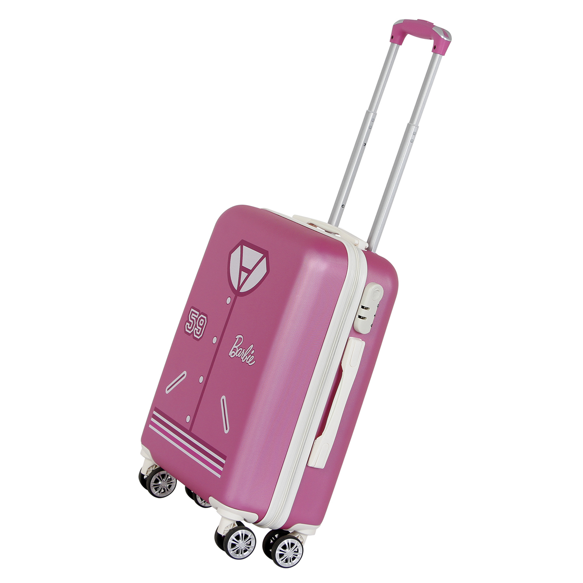 Trolley da Viaggio Barbie 55 CM Valigia in ABS con Manico Telescopico - 06978