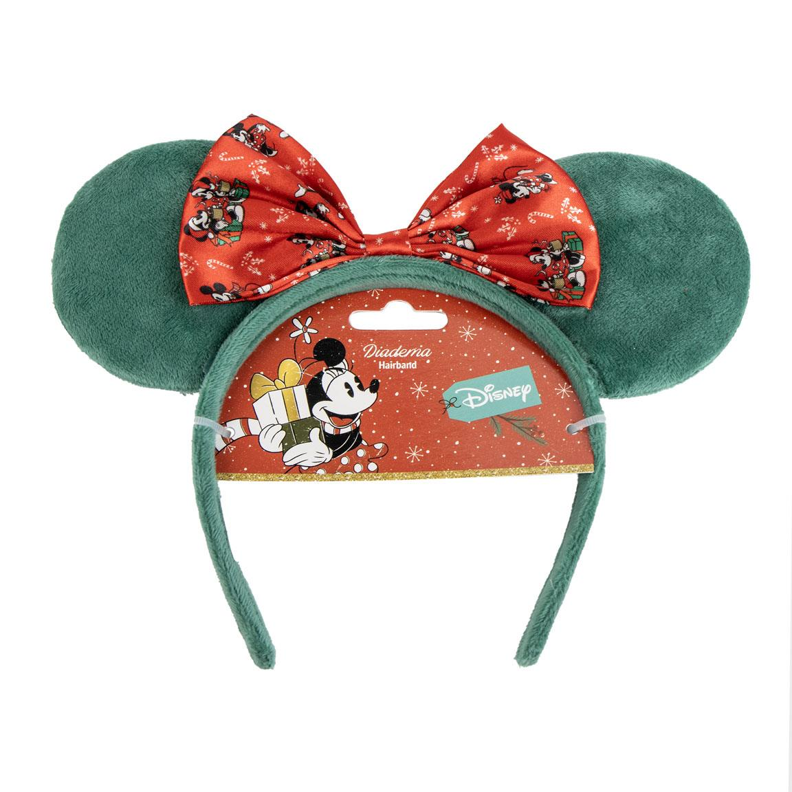 Cerchietto Natalizio Minnie DISNEY con Orecchie e Fiocco Accessori Capelli - 3036