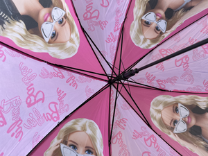 Ombrello Barbie per Bambine in Tessuto con Apertura Automatica e Struttura 8 Raggi - Bar24-2628