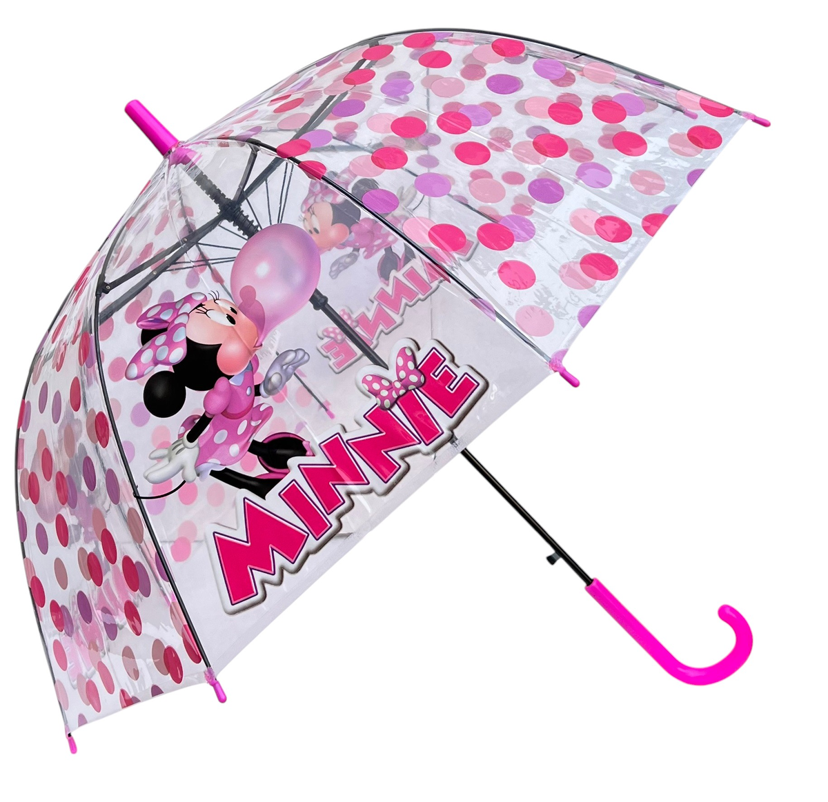 Ombrello a Cupola Minnie Mouse DISNEY per Bambine in Eva con Apertura Automatica e Struttura 8 Raggi - Min24-2644