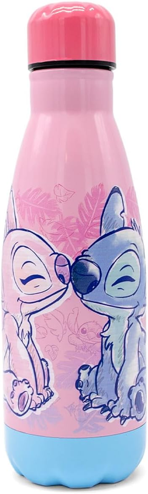 Bottiglia Stitch e Angel in Acciaio Inox Borraccia DISNEY con Tappo Svitabile 500 Ml - 845123