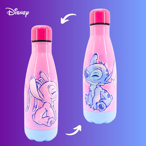 Bottiglia Stitch e Angel in Acciaio Inox Borraccia DISNEY con Tappo Svitabile 500 Ml - 845123
