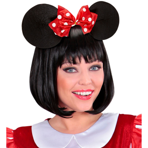 Cerchietto Orecchie Topo con Fiocco a Pois Accessorio Costumi Travestimenti Carnevale - 01120
