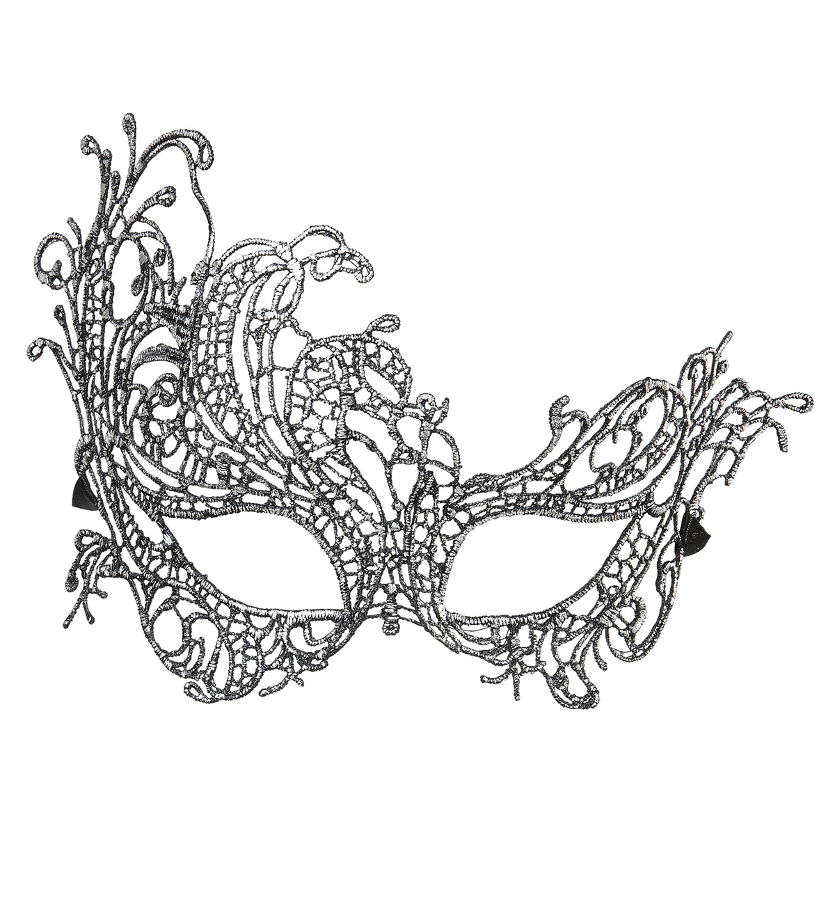 Maschera in Pizzo Barocco Antico Argento Accessori Travestimento Costumi Carnevale - 04772