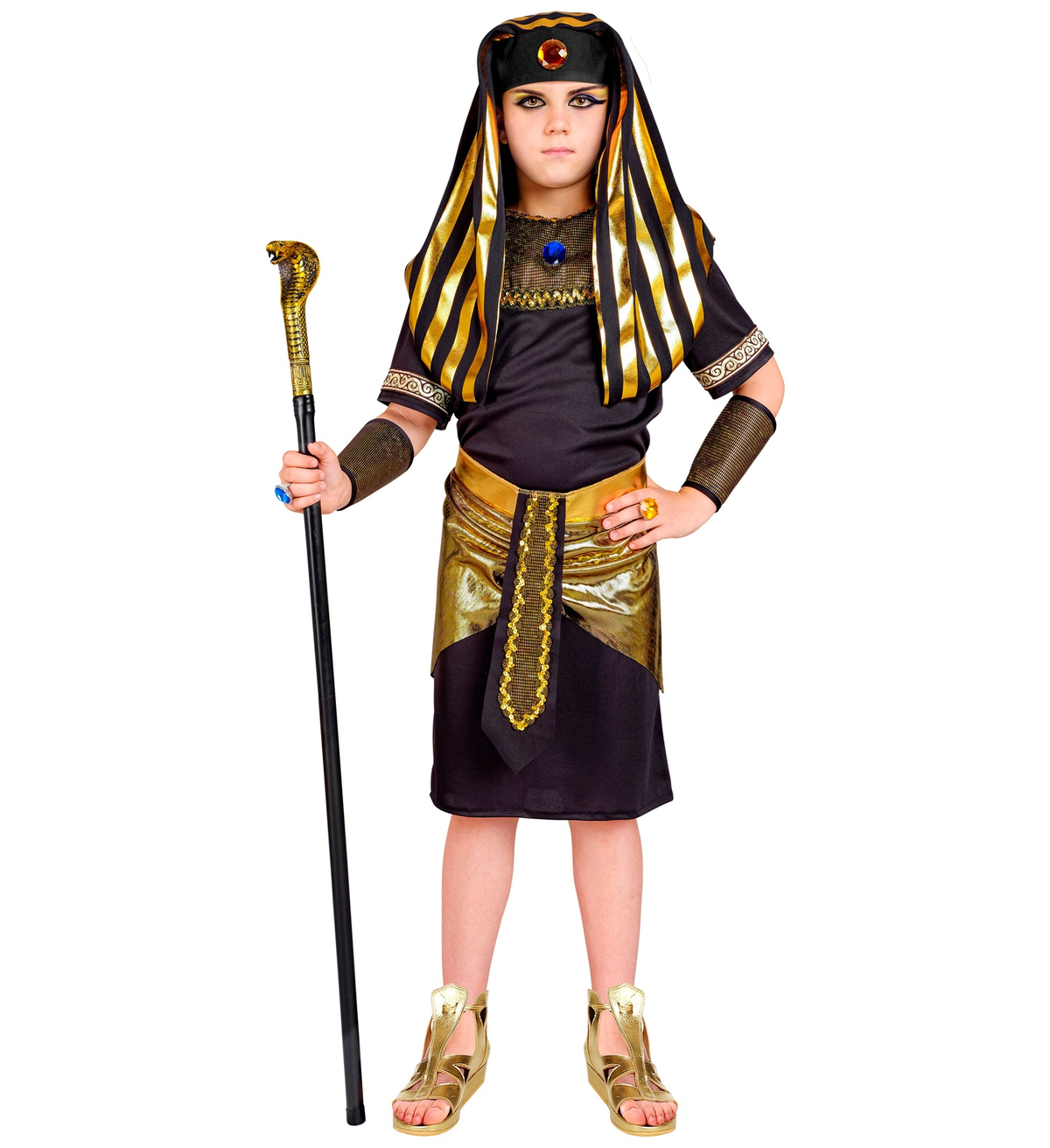 Costume Vestito Faraone Travestimento per Bambini Carnevale Cosplay - 0811