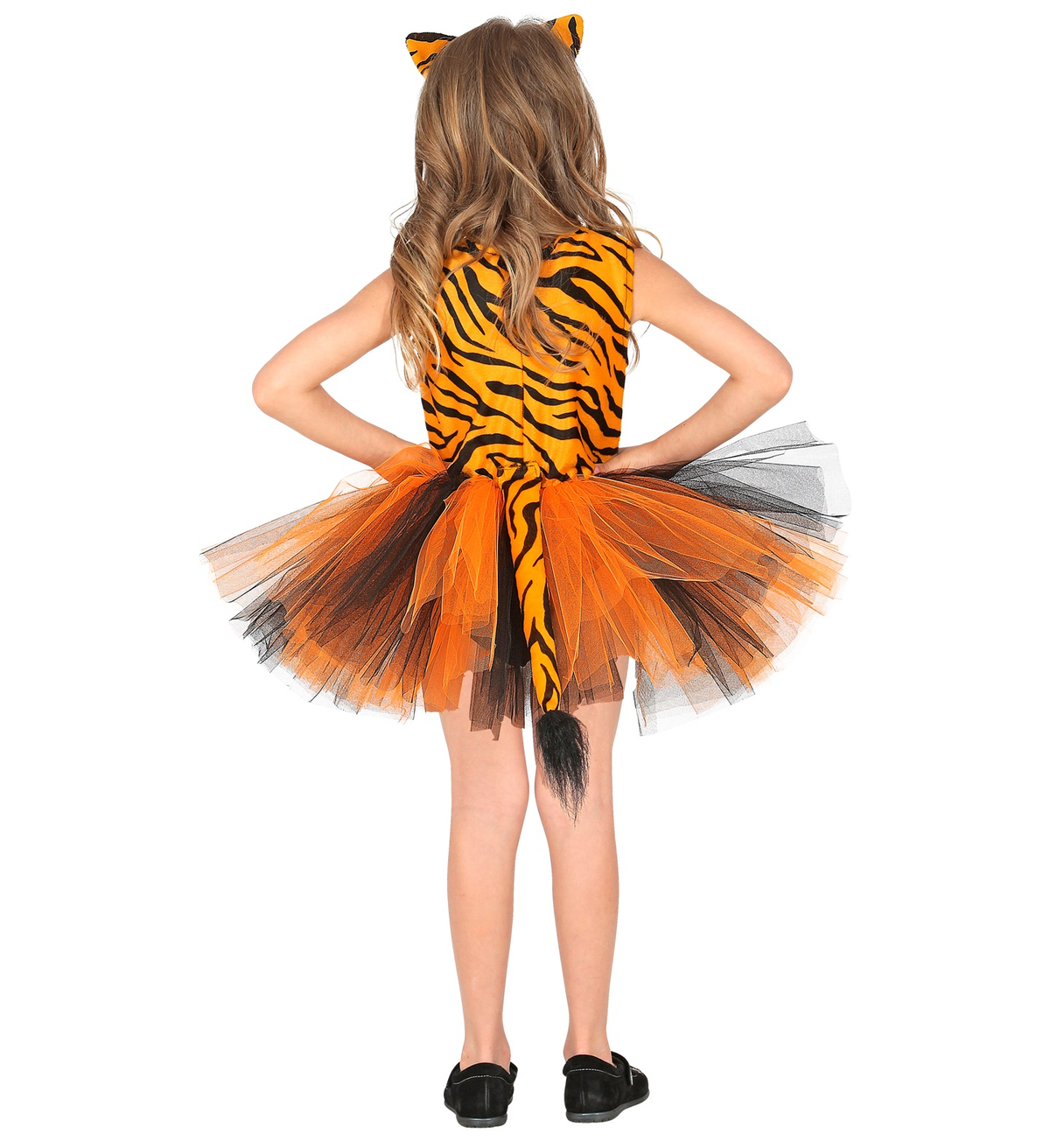 Set Travestimento Tigre Vestito Tutù Cerchietto Costume Abito Carnevale - 1036