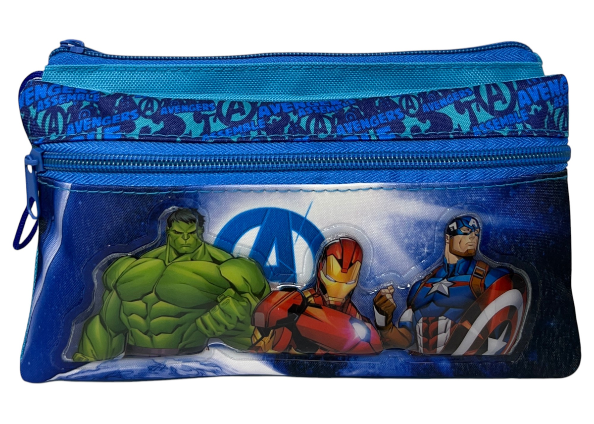 Tombolino Avengers MARVEL 3 Scomparti Bustina Astuccio Portacolori 22 CM - Av0997