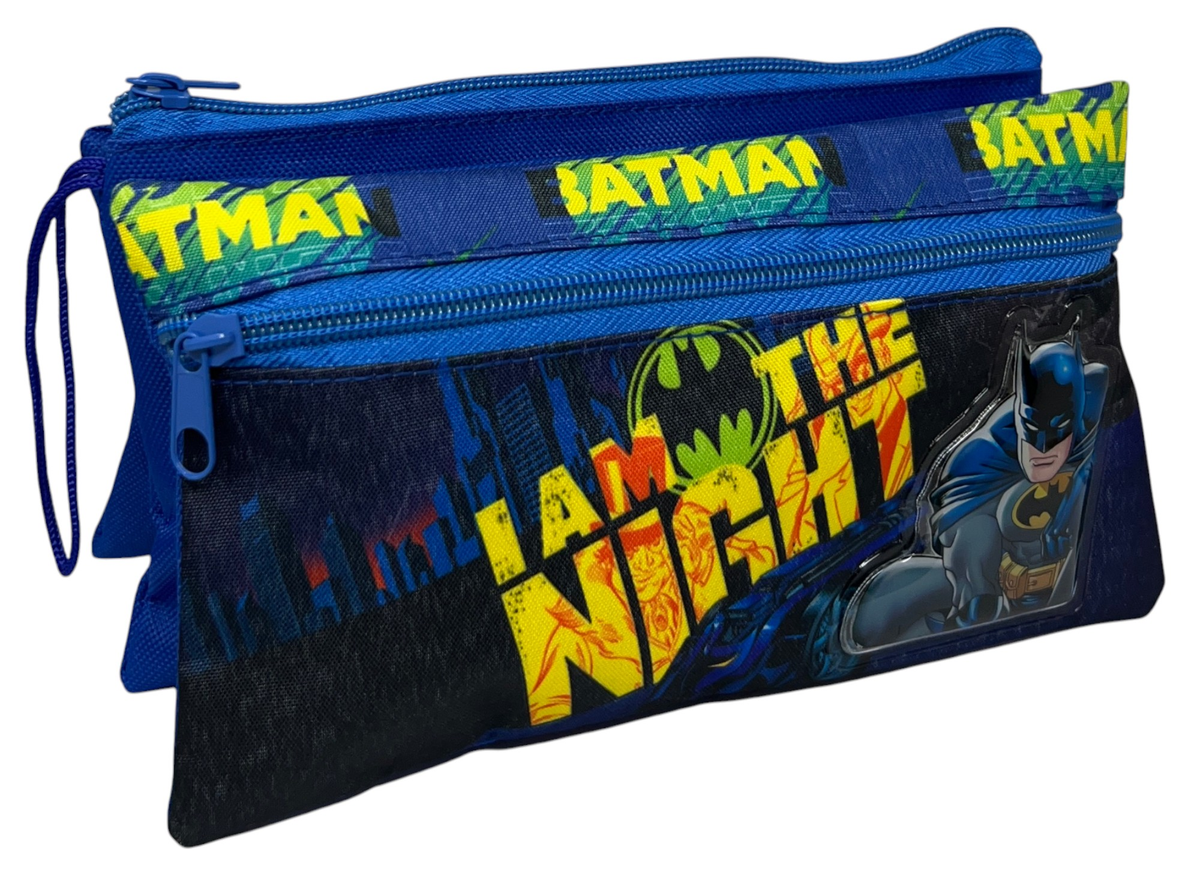 Tombolino Batman 3 Scomparti Bustina Astuccio Portacolori 22 CM - Ba0997