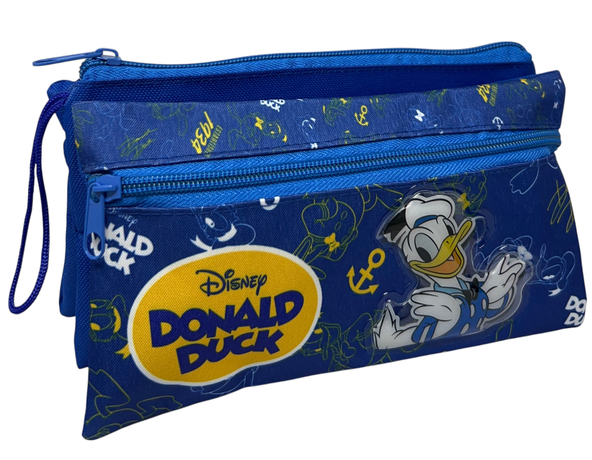 Tombolino Paperino DISNEY 3 Scomparti Bustina Astuccio Portacolori 22 CM - Dd0997
