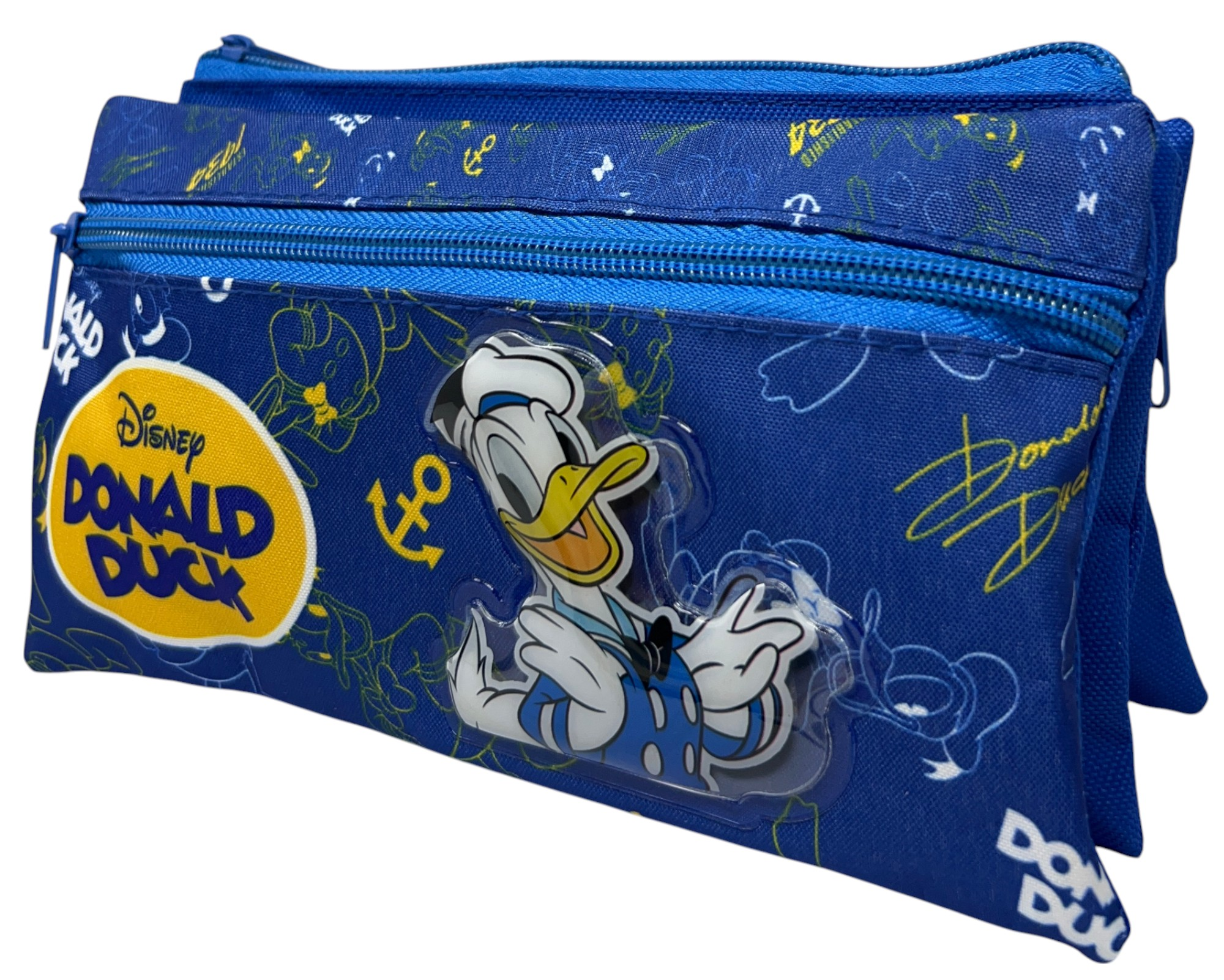 Tombolino Paperino DISNEY 3 Scomparti Bustina Astuccio Portacolori 22 CM - Dd0997