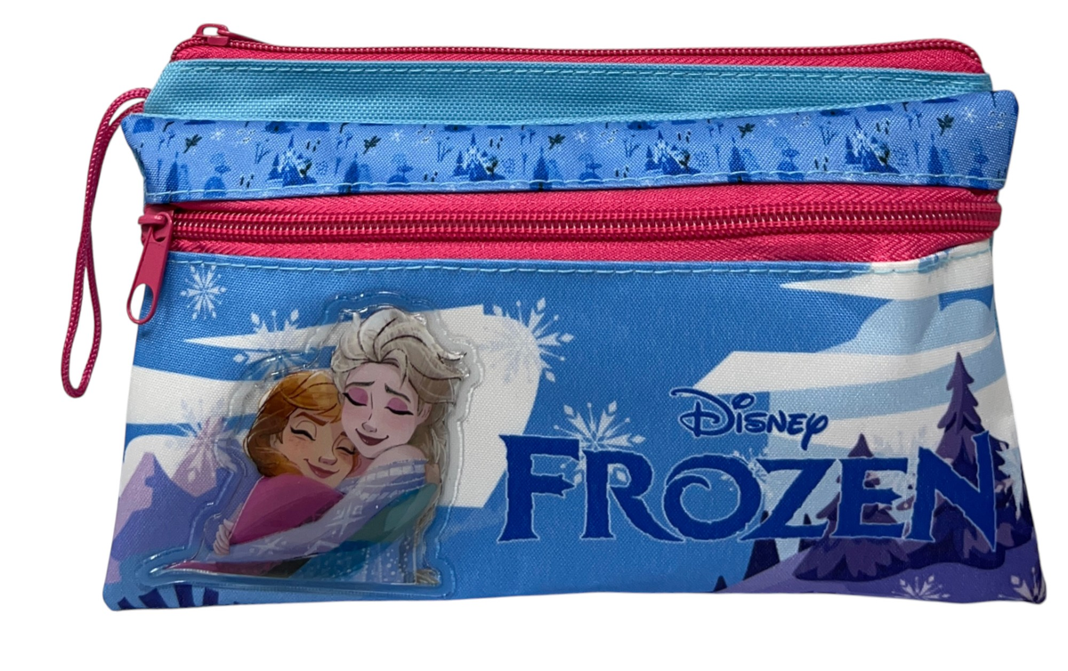 Tombolino Frozen DISNEY 3 Scomparti Bustina Astuccio Portacolori 22 CM - Fr0997