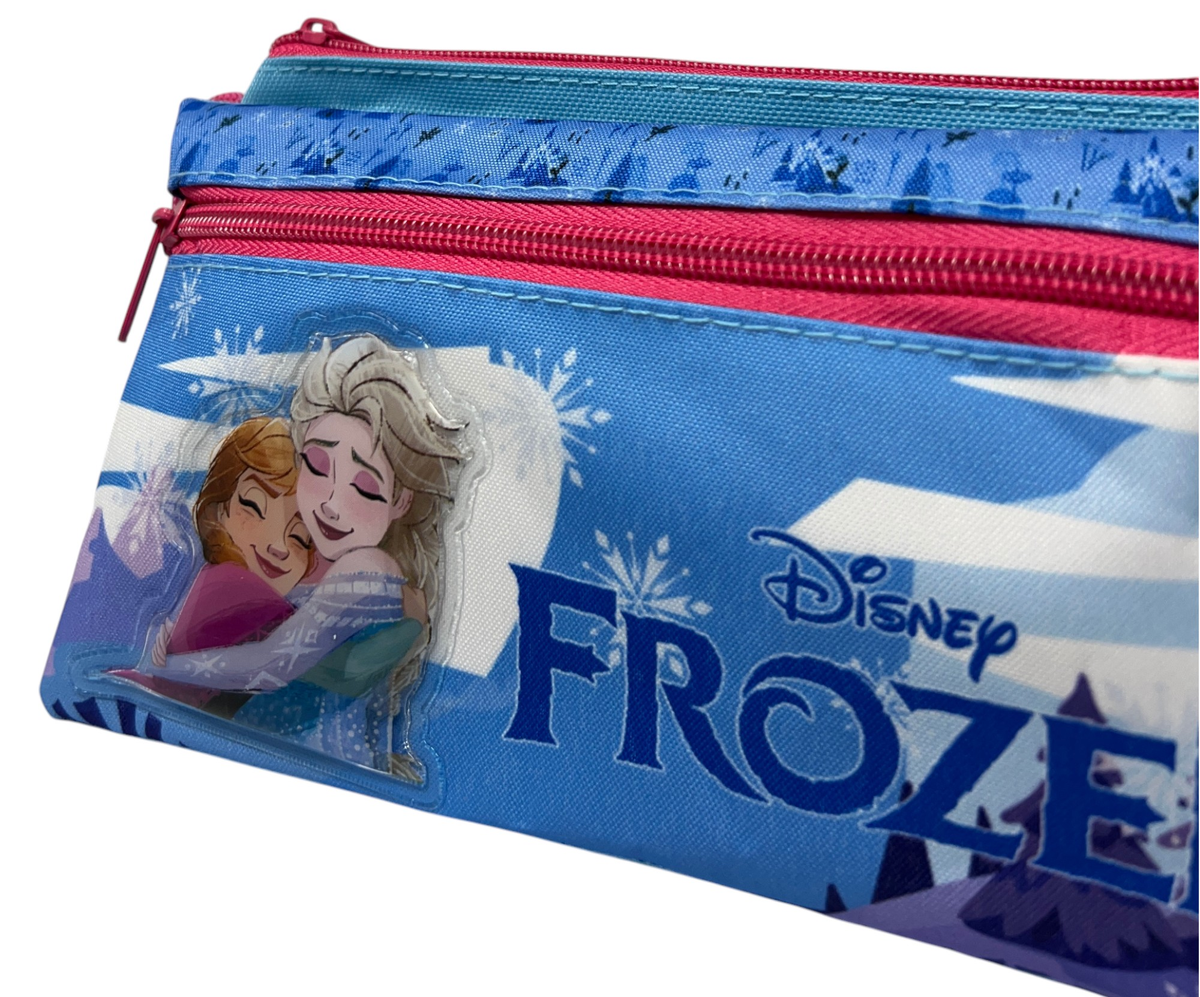 Tombolino Frozen DISNEY 3 Scomparti Bustina Astuccio Portacolori 22 CM - Fr0997