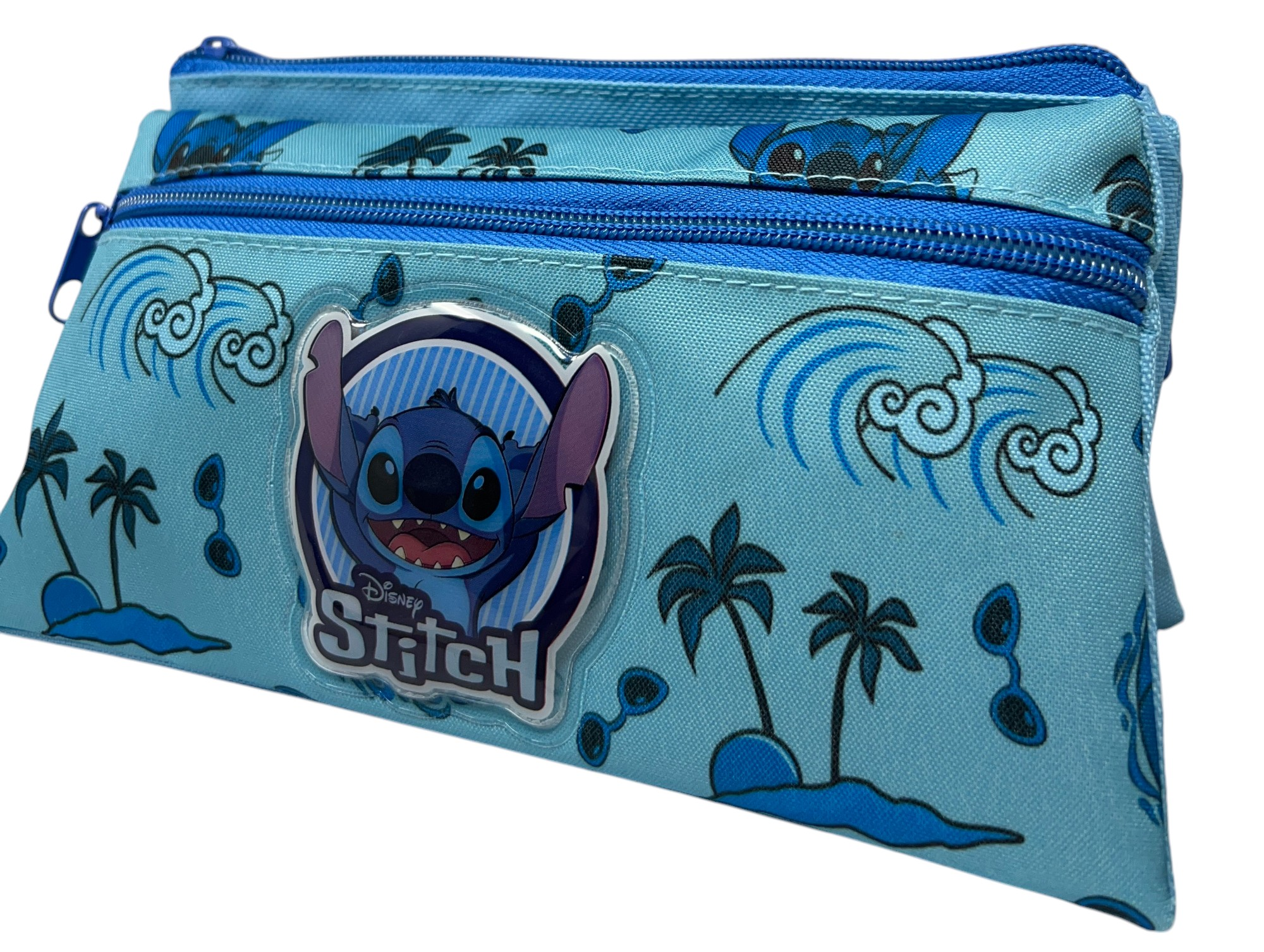 Tombolino Stitch DISNEY 3 Scomparti Bustina Astuccio Portacolori 22 CM - Lst0997-B