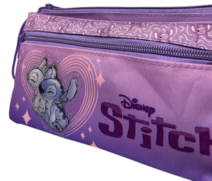 Tombolino Stitch e Angel DISNEY 3 Scomparti Bustina Astuccio Portacolori 22 CM - Lst0997-G