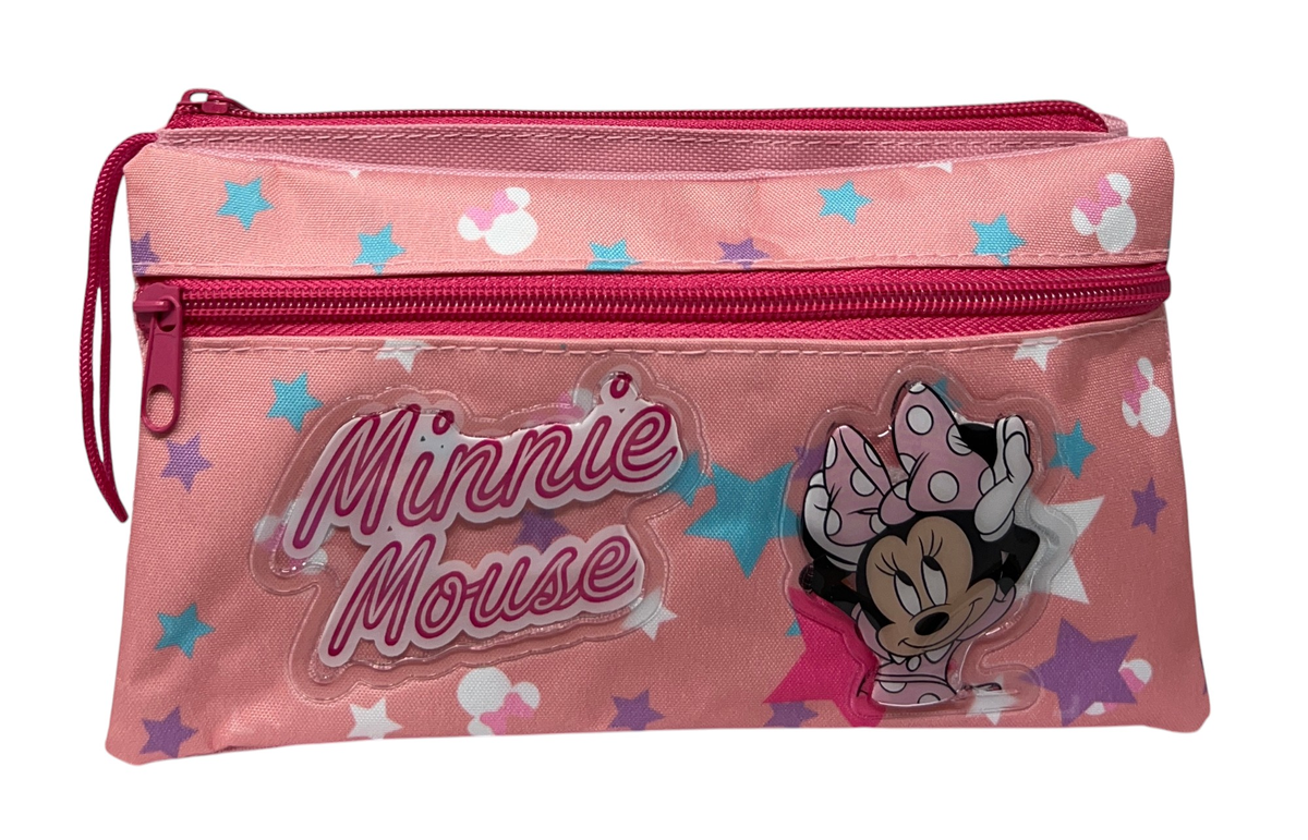 Tombolino Minnie Mouse DISNEY 3 Scomparti Bustina Astuccio Portacolori 22 CM - Min0997