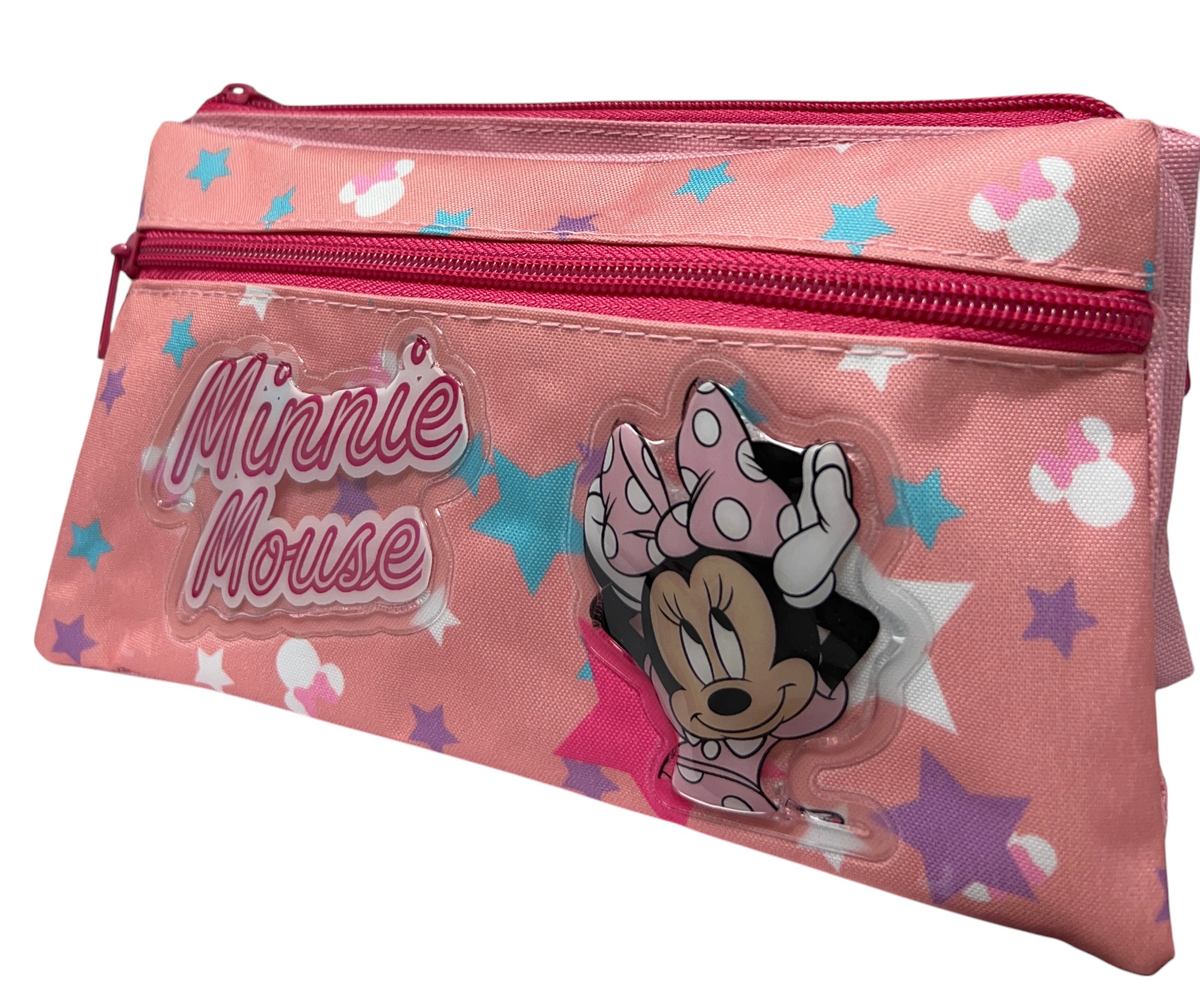 Tombolino Minnie Mouse DISNEY 3 Scomparti Bustina Astuccio Portacolori 22 CM - Min0997